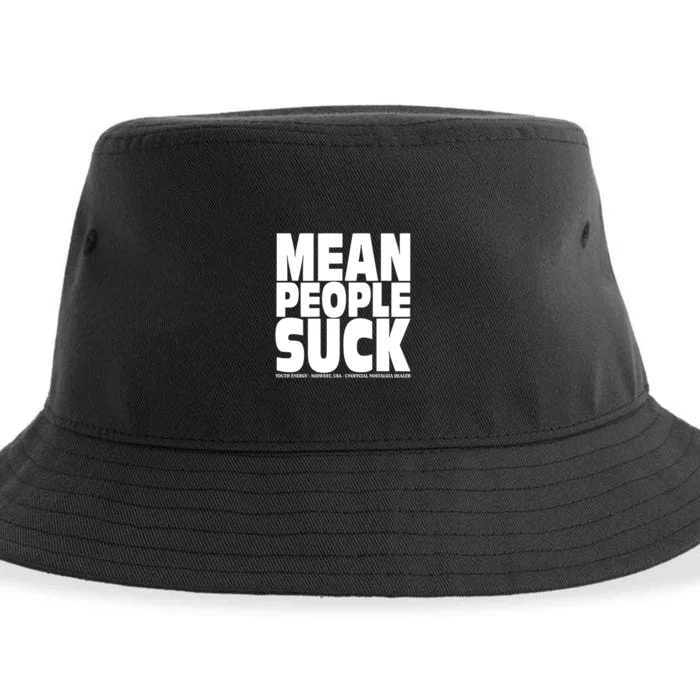 Mean People Suck Energy Midwest Usa Un Nostalgia Dealer Sustainable Bucket Hat