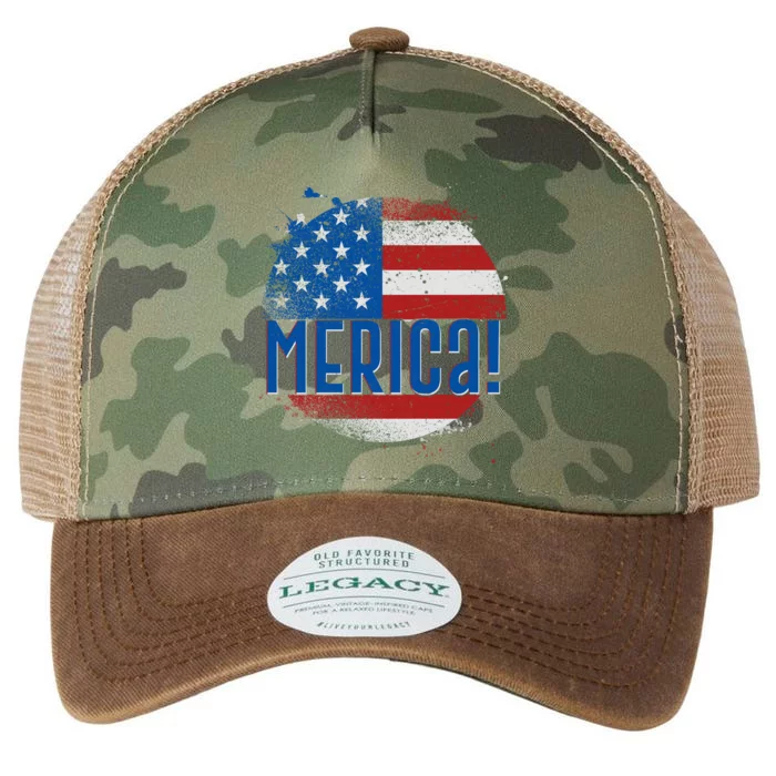 Merica Paint Splatter American USA Flag Legacy Tie Dye Trucker Hat