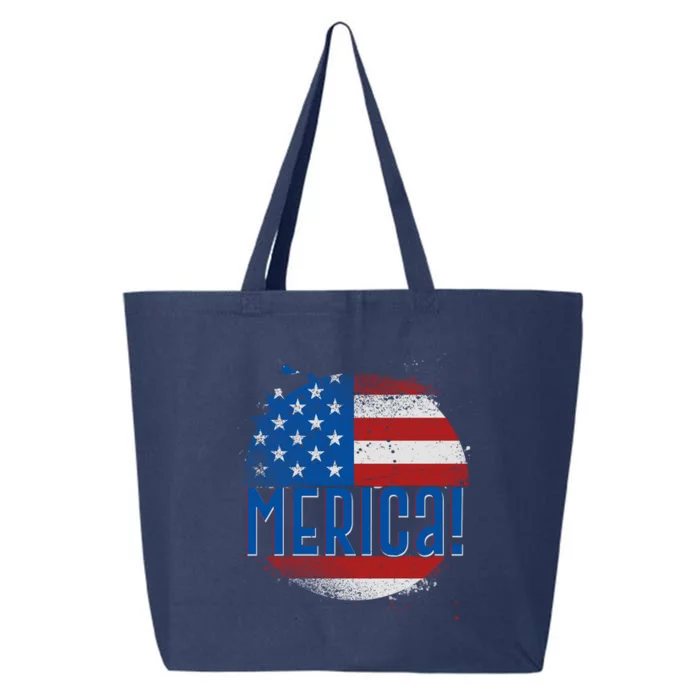 Merica Paint Splatter American USA Flag 25L Jumbo Tote