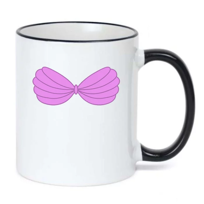 Mermaid Purple Seashell Bra Summer Halloween Love Black Color Changing Mug