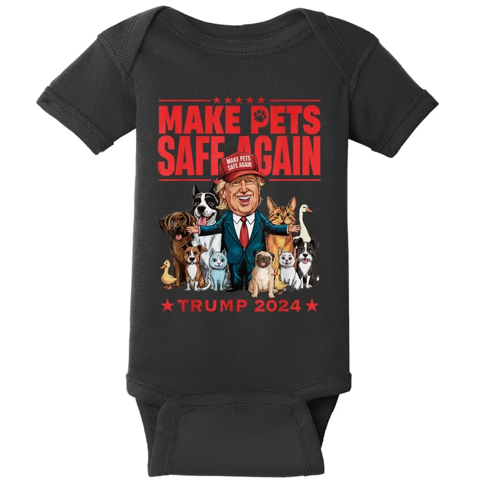 Make Pets Safe Again Trump 2024 Save Our Pets Baby Bodysuit