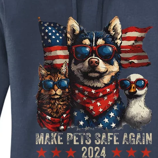 Make Pets Safe Again Trump 2024 Save Our Pets Women's Pullover Hoodie