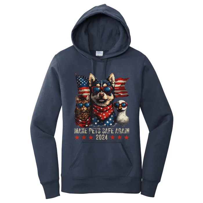 Make Pets Safe Again Trump 2024 Save Our Pets Women's Pullover Hoodie