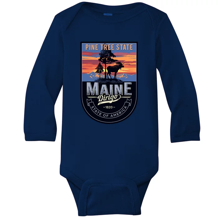 Main Pine Tree State Baby Long Sleeve Bodysuit