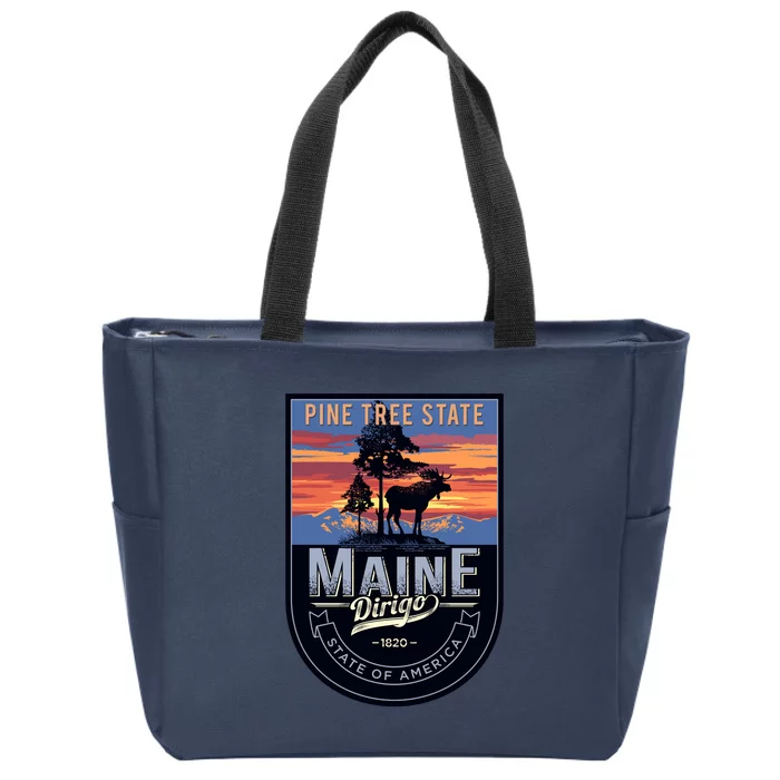 Main Pine Tree State Zip Tote Bag