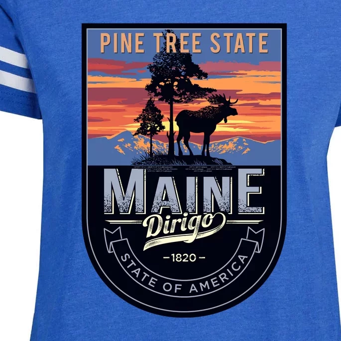 Main Pine Tree State Enza Ladies Jersey Football T-Shirt