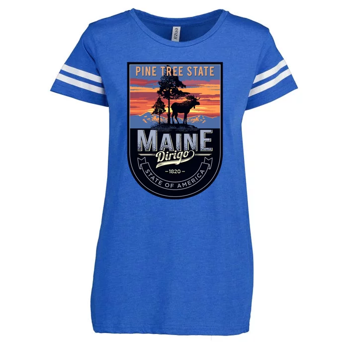 Main Pine Tree State Enza Ladies Jersey Football T-Shirt