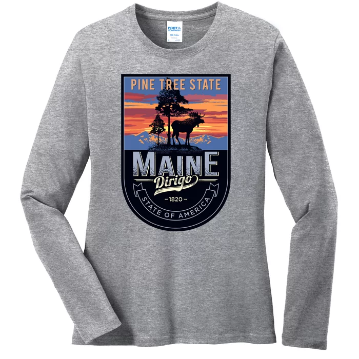 Main Pine Tree State Ladies Long Sleeve Shirt