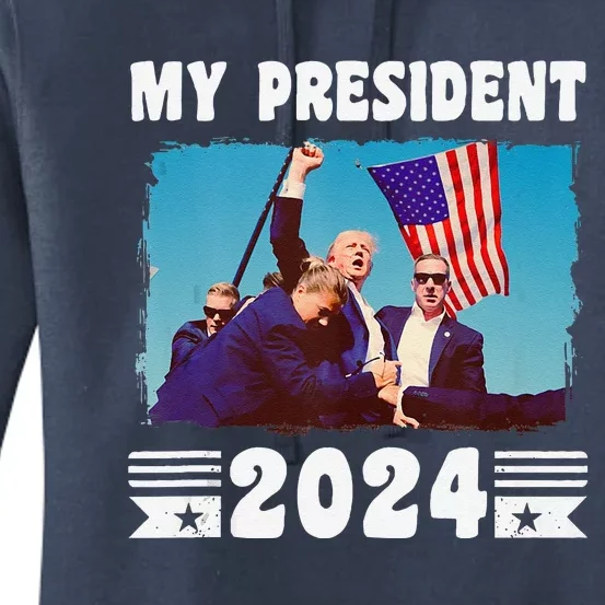 My President Trump 2024 Legend Pennsylvania Rally Incident Women's Pullover Hoodie