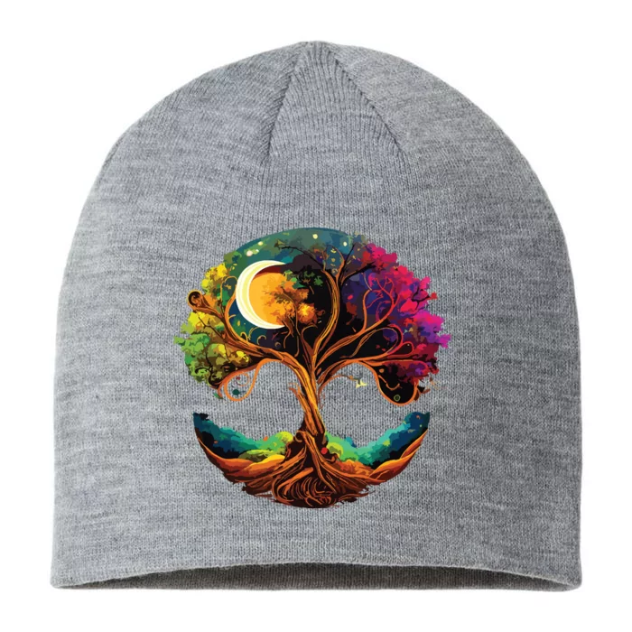 Moon Phases Tree Of Life 8 1/2in Sustainable Knit Beanie