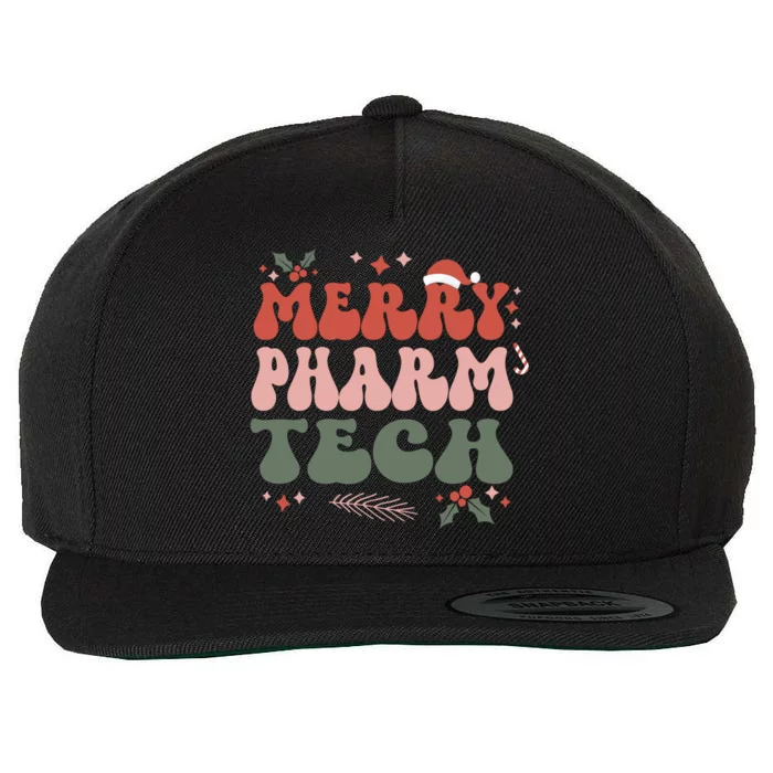 Merry Pharmacy Technologist Christmas Pharm Tech Xmas Party Gift Wool Snapback Cap