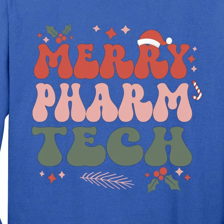 Merry Pharmacy Technologist Christmas Pharm Tech Xmas Party Gift Tall Long Sleeve T-Shirt