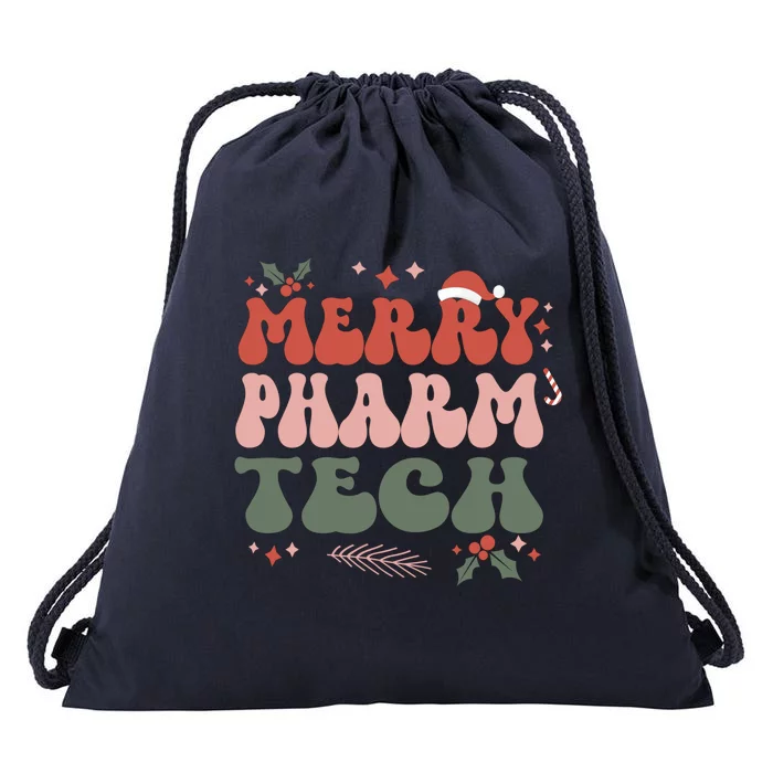 Merry Pharmacy Technologist Christmas Pharm Tech Xmas Party Gift Drawstring Bag