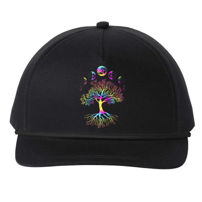 Moon Phases Tree Of Life Cool Gift Snapback Five-Panel Rope Hat