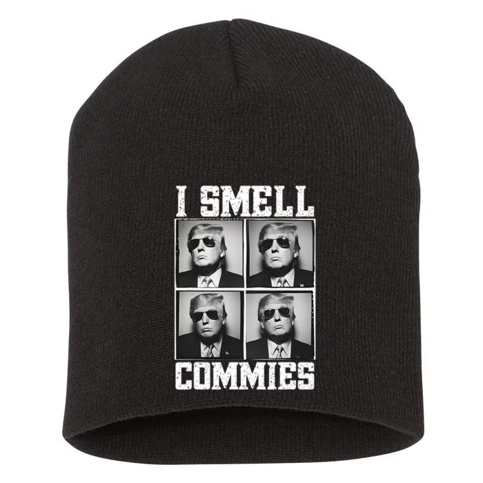 My President Trump I Smell Commies Short Acrylic Beanie