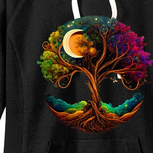 Moon Phases Tree Of Life Women's Fleece Hoodie