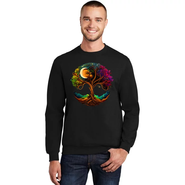 Moon Phases Tree Of Life Tall Sweatshirt