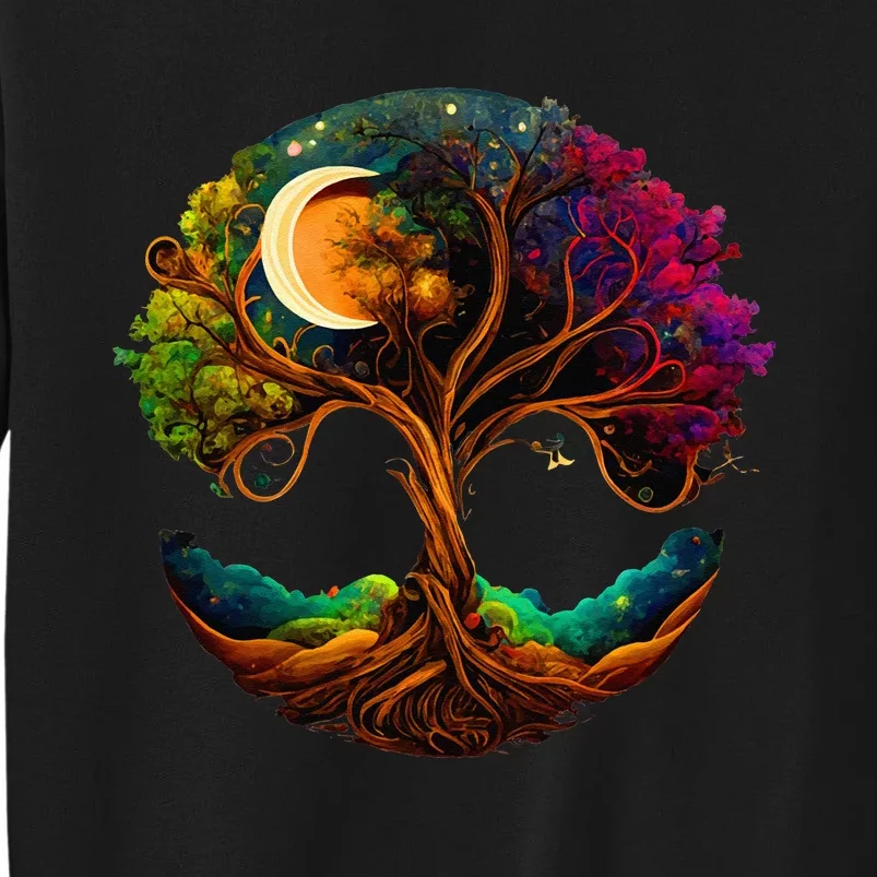 Moon Phases Tree Of Life Tall Sweatshirt