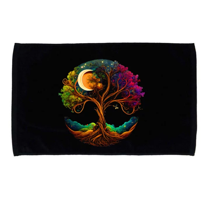 Moon Phases Tree Of Life Microfiber Hand Towel