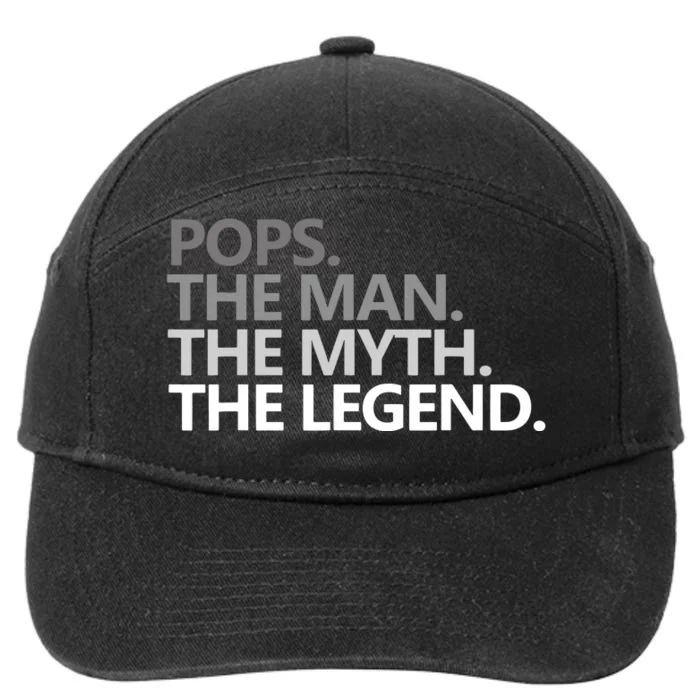 Mens POPS THE MAN THE MYTH THE LEGEND Father's Day Gift 7-Panel Snapback Hat