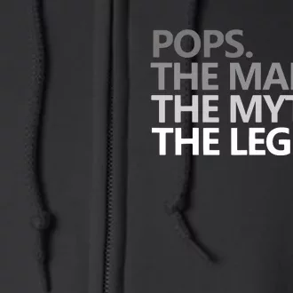 Mens POPS THE MAN THE MYTH THE LEGEND Father's Day Gift Full Zip Hoodie