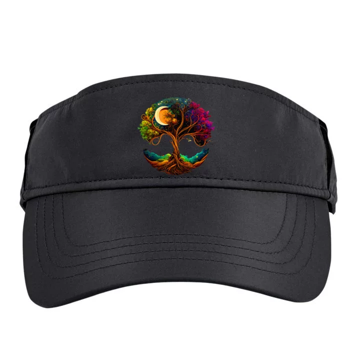 Moon Phases Tree Of Life Adult Drive Performance Visor