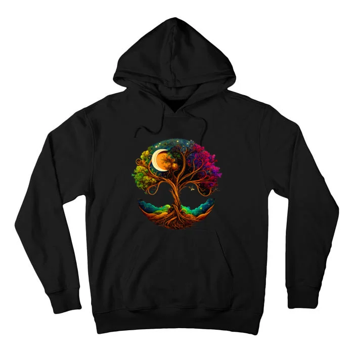 Moon Phases Tree Of Life Tall Hoodie