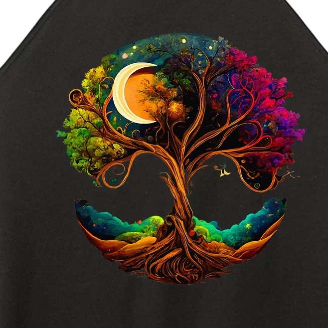 Moon Phases Tree Of Life Women’s Perfect Tri Rocker Tank