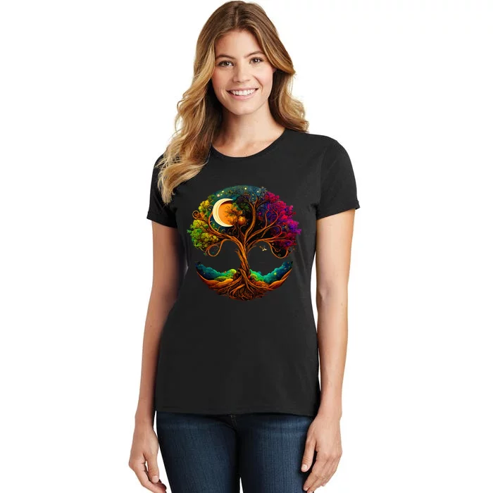 Moon Phases Tree Of Life Women's T-Shirt