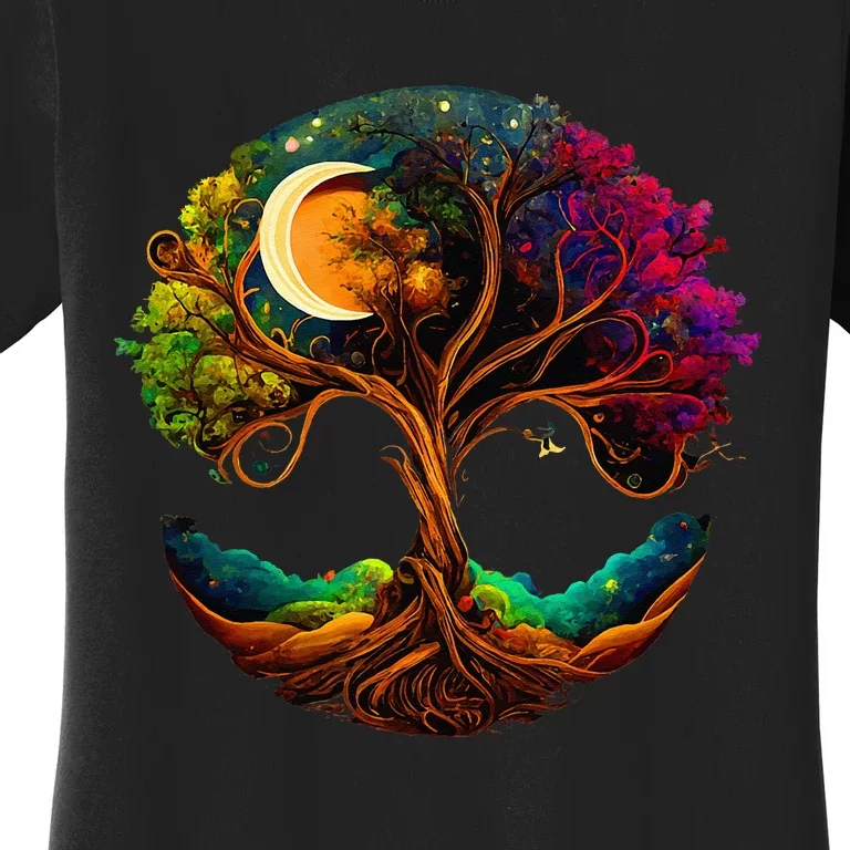 Moon Phases Tree Of Life Women's T-Shirt