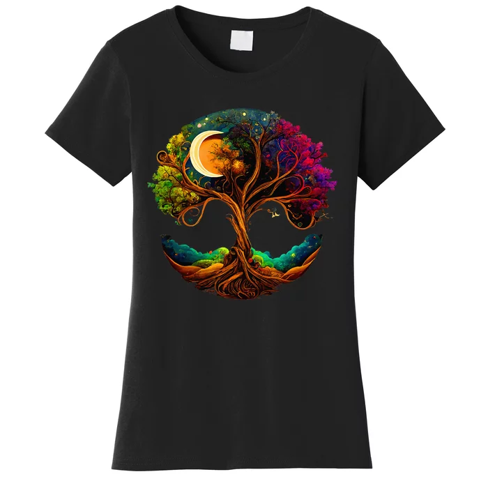 Moon Phases Tree Of Life Women's T-Shirt