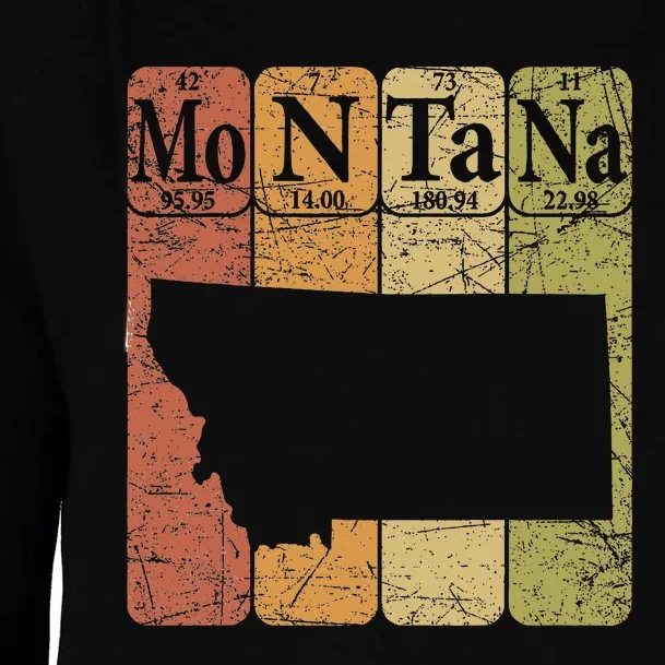 Montana Periodic Table Elements State Of Montana Map Womens Funnel Neck Pullover Hood