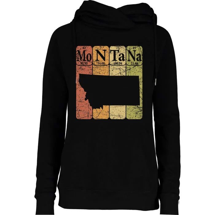 Montana Periodic Table Elements State Of Montana Map Womens Funnel Neck Pullover Hood