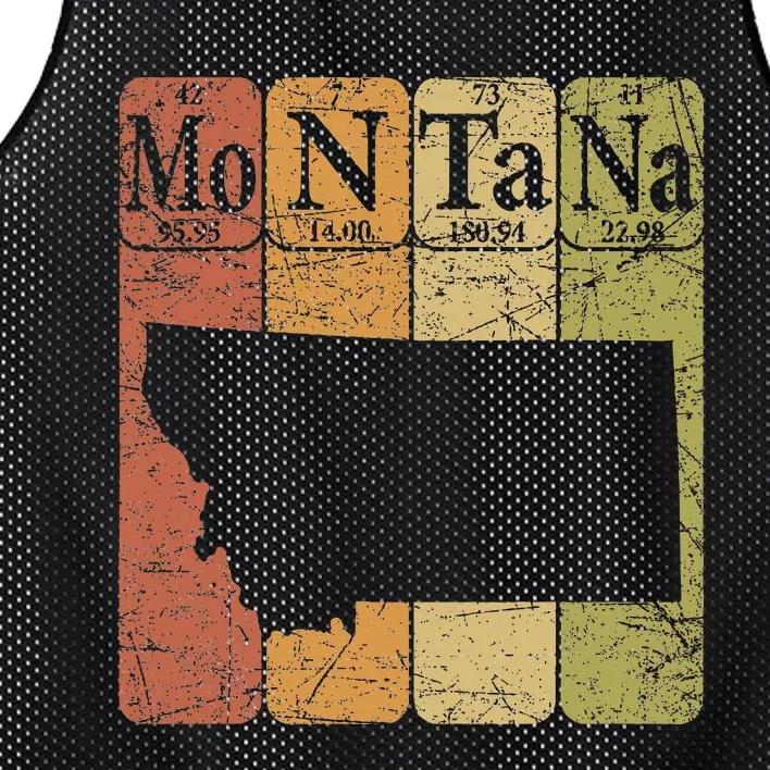 Montana Periodic Table Elements State Of Montana Map Mesh Reversible Basketball Jersey Tank