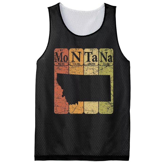 Montana Periodic Table Elements State Of Montana Map Mesh Reversible Basketball Jersey Tank