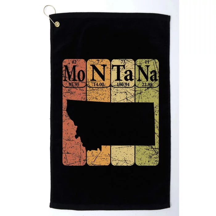 Montana Periodic Table Elements State Of Montana Map Platinum Collection Golf Towel