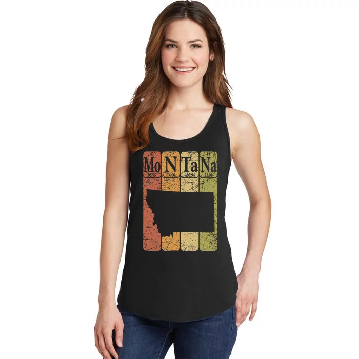 Montana Periodic Table Elements State Of Montana Map Retro Ladies Essential Tank