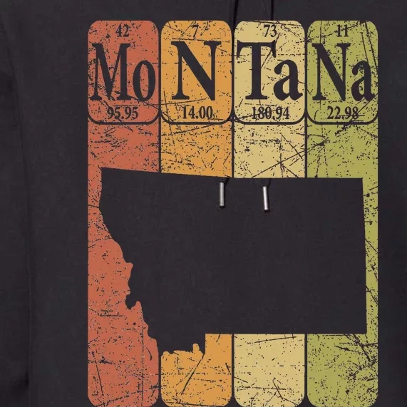 Montana Periodic Table Elements State Of Montana Map Retro Premium Hoodie