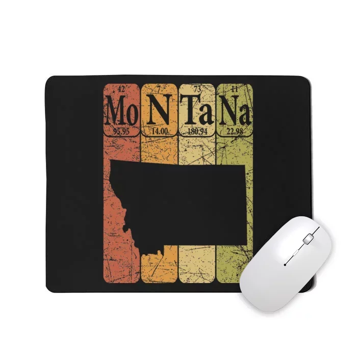 Montana Periodic Table Elements State Of Montana Map Retro Mousepad