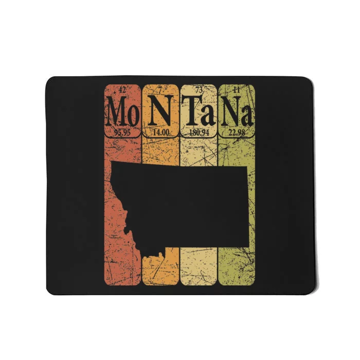 Montana Periodic Table Elements State Of Montana Map Retro Mousepad