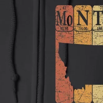 Montana Periodic Table Elements State Of Montana Map Retro Full Zip Hoodie