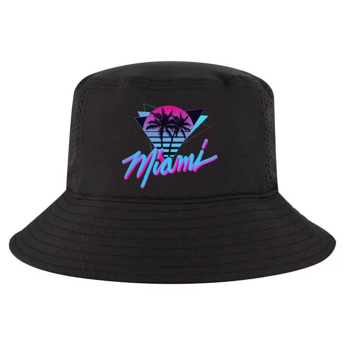 Miami Palm Trees Vaperwave Synthwave 80s Style Retro Cool Comfort Performance Bucket Hat