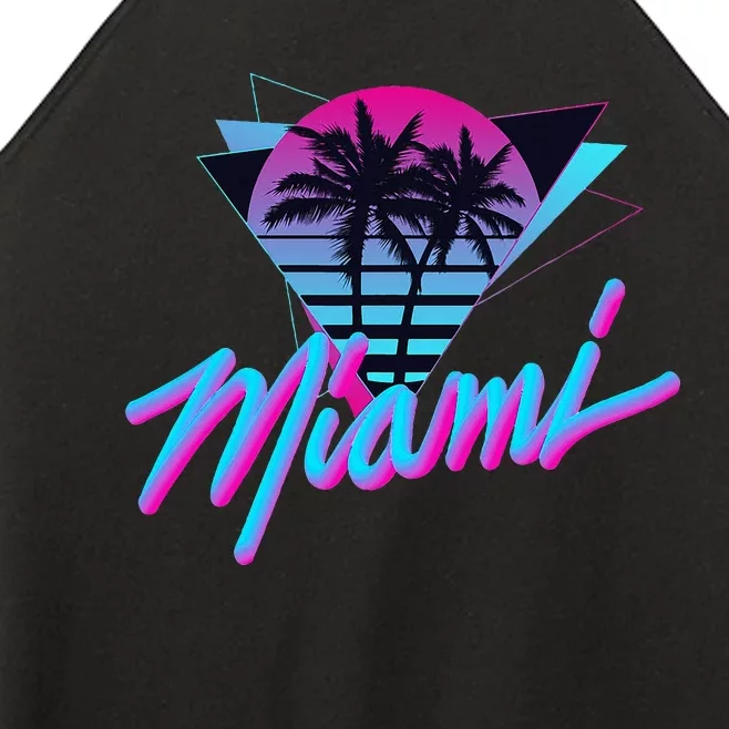 Miami Palm Trees Vaperwave Synthwave 80s Style Retro Women’s Perfect Tri Rocker Tank