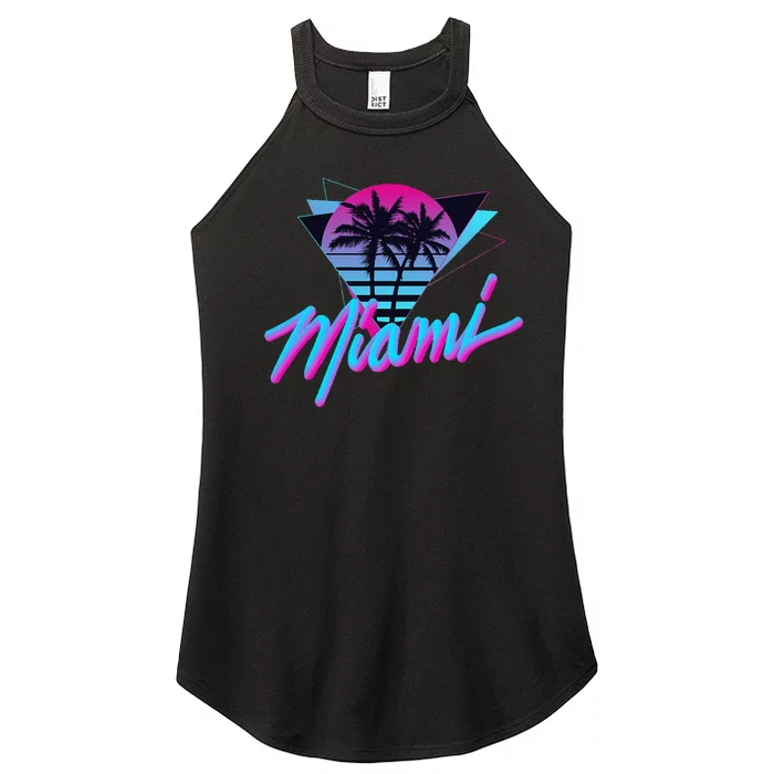 Miami Palm Trees Vaperwave Synthwave 80s Style Retro Women’s Perfect Tri Rocker Tank