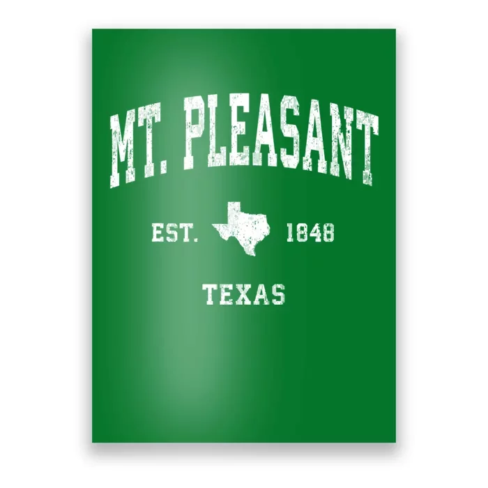 Mt. Pleasant Texas Tx Vintage Athletic Poster