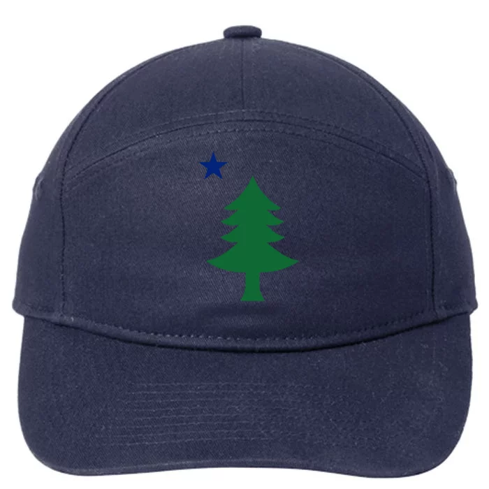 Maine Pine Tree State Flag Pride Patriotic Cool Gift 7-Panel Snapback Hat