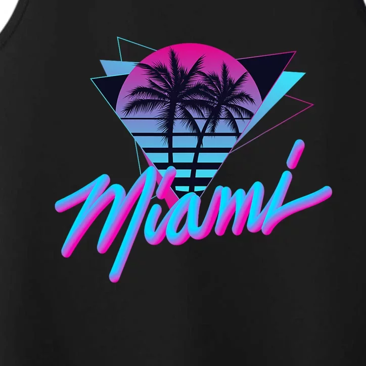 Miami Palm Trees Vaperwave Synthwave 80s Style Retro Performance Tank