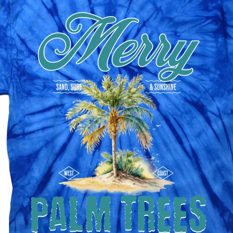 Merry Palm Trees Tropical Christmas Cute Gift Tie-Dye T-Shirt