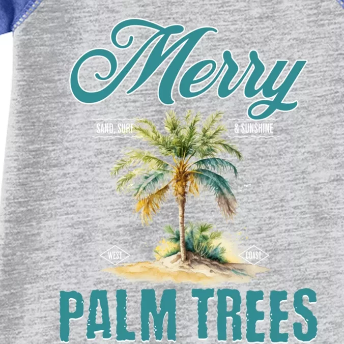 Merry Palm Trees Tropical Christmas Cute Gift Infant Baby Jersey Bodysuit