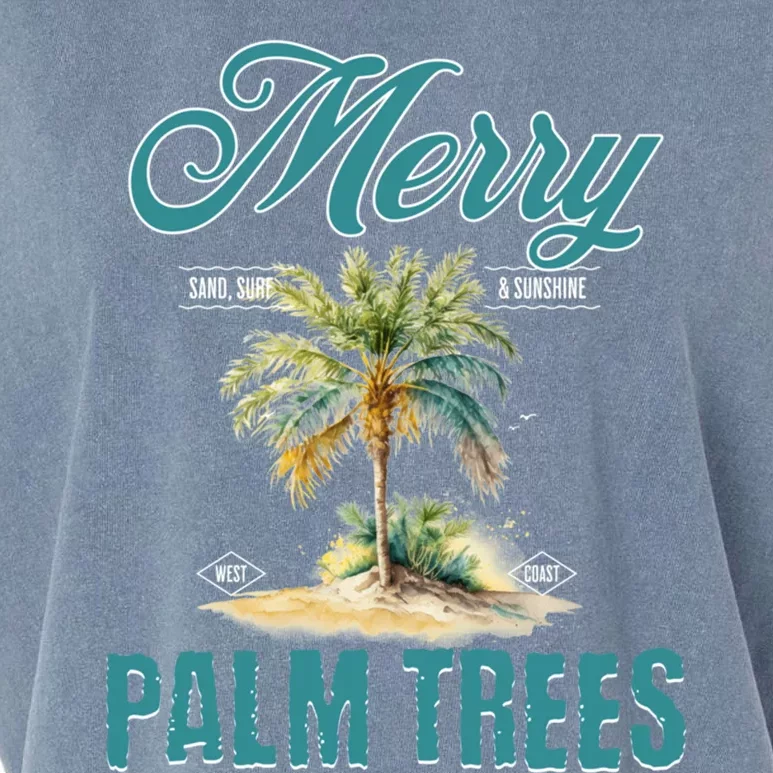 Merry Palm Trees Tropical Christmas Cute Gift Garment-Dyed Women's Muscle Tee